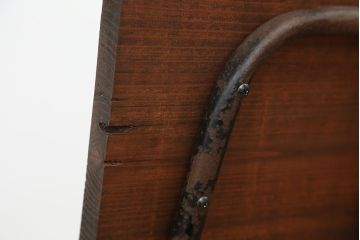 アンティーク家具　再入荷!人気の無垢板と鉄脚のイス2脚セット?(いす椅子アイアン)