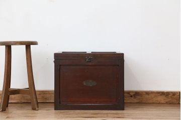 アンティーク雑貨　アンティーク　珍品!古いナラ材の重厚な収納箱