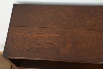 アンティーク家具　アンティーク 高級品!古い洋館の結霜ガラスナラ材本箱