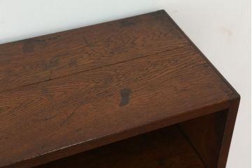 アンティーク家具　アンティーク 高級品!古い洋館の結霜ガラスナラ材本箱