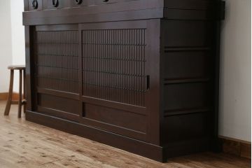 アンティーク家具　古民具・骨董　使い込まれた美しい水屋箪笥(食器棚、収納棚)
