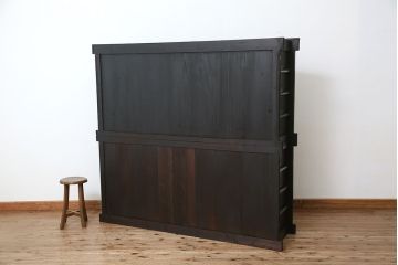 アンティーク家具　古民具・骨董　使い込まれた美しい水屋箪笥(食器棚、収納棚)