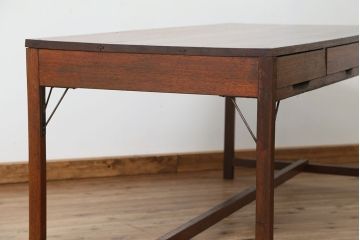 アンティーク　古い雑貨屋の大きな引き出し付き作業台