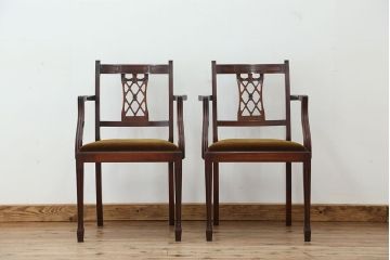 ヴィンテージ家具　イギリスビンテージ　BEVAN FUNNELL(ビヴァン)製アームチェア2脚セット(北欧ビンテージ、ダイニングチェア、椅子、イス)　