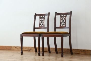 ヴィンテージ家具　イギリスビンテージ　BEVAN FUNNELL(ビヴァン)製ダイニングチェア2脚セット(1)( 北欧ビンテージ、椅子、イス、チェア)