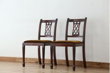 ヴィンテージ家具　イギリスビンテージ　BEVAN FUNNELL(ビヴァン)製ダイニングチェア2脚セット(2)(椅子、イス)