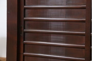 アンティーク家具　古民具・骨董　味わい深い二段重ね四尺水屋箪笥(食器棚、収納棚)
