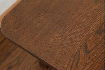 アンティーク家具　アンティーク　古い栓材のシンプルな折り畳み角ちゃぶ台(テーブル)