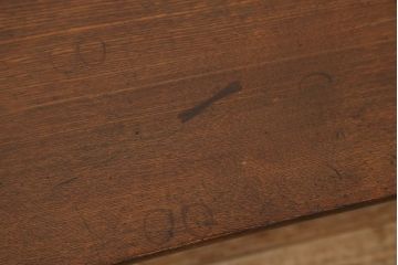 アンティーク家具　アンティーク　古い栓材のシンプルな折り畳み角ちゃぶ台(テーブル)
