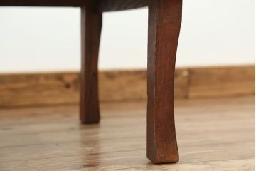 アンティーク家具　アンティーク　古い栓材のシンプルな折り畳み角ちゃぶ台(テーブル)