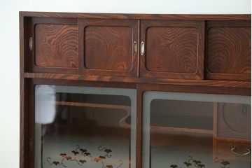 アンティーク家具　古民具・骨董　前面ケヤキ!杢目がキレイな茶箪笥