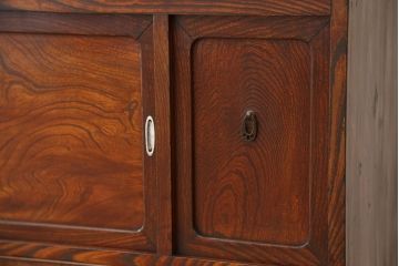 アンティーク家具　古民具・骨董　前面ケヤキ!杢目がキレイな茶箪笥