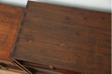 アンティーク家具　古民具・骨董　前面ケヤキ!杢目がキレイな茶箪笥