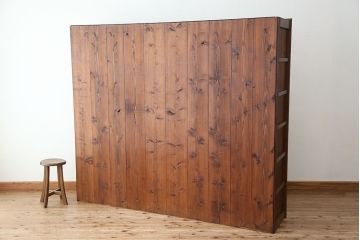 レトロ家具　昭和レトロ　銭湯の大型マス目鍵付きロッカー(2)