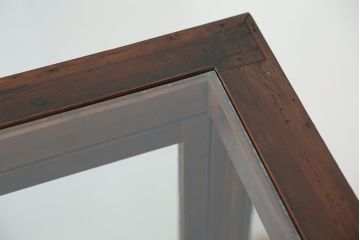 アンティーク家具　アンティーク　珍しいデザイン!鉄脚の格子引き戸ガラスケース(ショーケース)