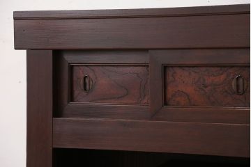 アンティーク家具　古民具・骨董　飾り棚付き三尺水屋箪笥(茶棚、食器棚、収納棚)
