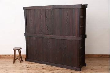 アンティーク家具　古民具・骨董　重厚!シックな六尺水屋箪笥(食器棚)