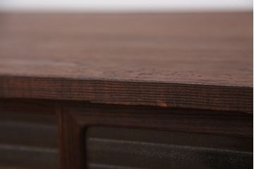 アンティーク家具　アンティーク　古い木の銀モールガラスローボード(収納棚)