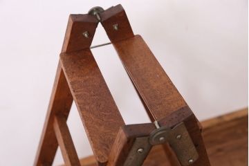 アンティーク雑貨　アンティーク　美品!古いナラ材の脚立(ウッドラダー、ステップ)