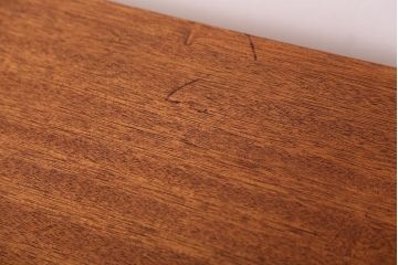 アンティーク家具　☆天板一枚板!古い木の鉄脚長イス(3)(ベンチ・長椅子)