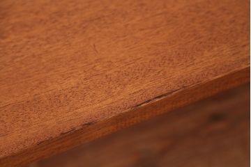 アンティーク家具　☆天板一枚板!古い木の鉄脚長イス(3)(ベンチ・長椅子)