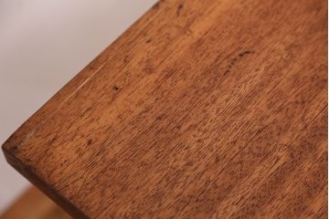 アンティーク家具　☆天板一枚板!古い木の鉄脚長イス(4)(ベンチ・長椅子)