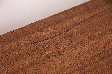 アンティーク家具　☆天板一枚板!古い木の鉄脚長イス(6)(ベンチ・長椅子)