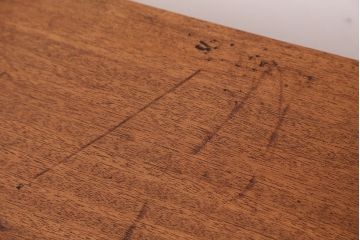 アンティーク家具　☆天板一枚板!古い木の鉄脚長イス(7)(ベンチ・長椅子)