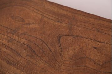 アンティーク家具　☆天板一枚板!古いケヤキ材の鉄脚ベンチ(長イス・長椅子)