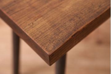 アンティーク家具　☆天板一枚板!古いケヤキ材の鉄脚ベンチ(長イス・長椅子)