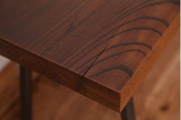 アンティーク家具　☆天板一枚板!古いケヤキ材の鉄脚ベンチ(長イス・長椅子)