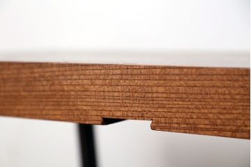 アンティーク家具　☆天板一枚板!古いケヤキ材の鉄脚ベンチ(長イス・長椅子)