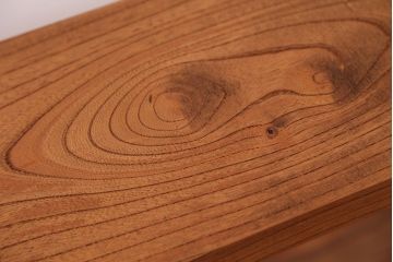 アンティーク家具　☆天板一枚板!古いケヤキ材の鉄脚ベンチ(長イス・長椅子)?