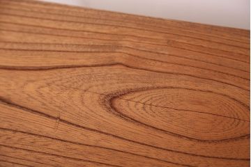 アンティーク家具　☆天板一枚板!古いケヤキ材の鉄脚ベンチ(長イス・長椅子)