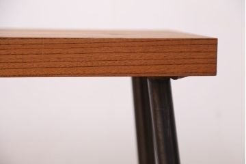 アンティーク家具　☆天板一枚板!古いケヤキ材の鉄脚ベンチ(長イス・長椅子)