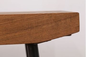 アンティーク家具　天板一枚板!古いケヤキ材の鉄脚ベンチ(長イス・長椅子)?