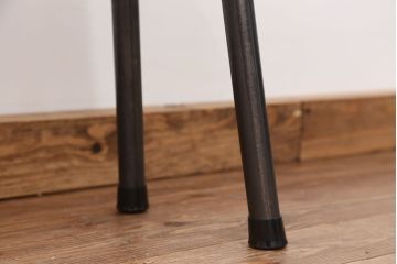 アンティーク家具　天板一枚板!古いケヤキ材の鉄脚ベンチ(長イス・長椅子)?