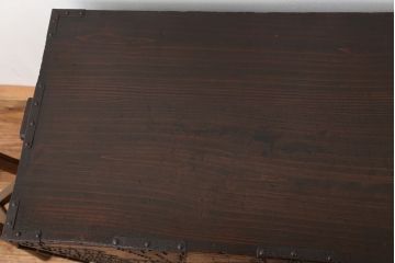 アンティーク家具　古民具・骨董 明治時代!使い込まれた観音開き時代箪笥ローボード