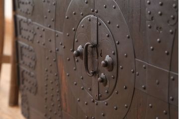 アンティーク家具　古民具・骨董 明治時代!使い込まれた観音開き時代箪笥ローボード