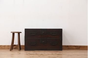 アンティーク家具　古民具・骨董 使い込まれたローチェスト(ローボード)時代箪笥