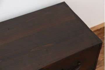 アンティーク家具　古民具・骨董 使い込まれたローチェスト(ローボード)時代箪笥