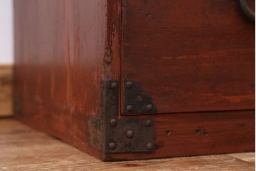 アンティーク家具　古民具・骨董☆二段重ね観音開き時代箪笥
