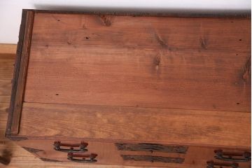 アンティーク　極上!美品!漆のキレイな前面玉杢の美しい重ね仙台箪笥(時代箪笥)