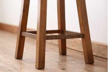 美品!古い木の角スツール(椅子・イス)　