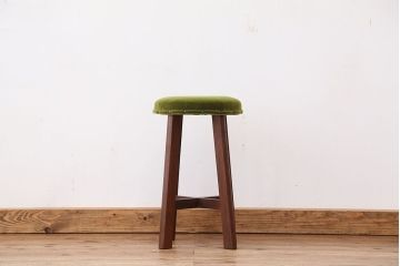 美品!古い木の丸椅子(スツール・イス)　