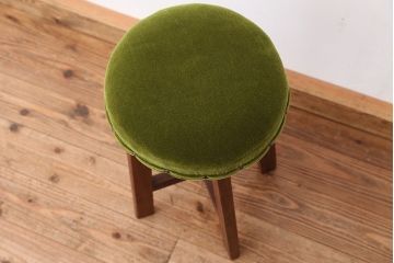 美品!古い木の丸椅子(スツール・イス)　