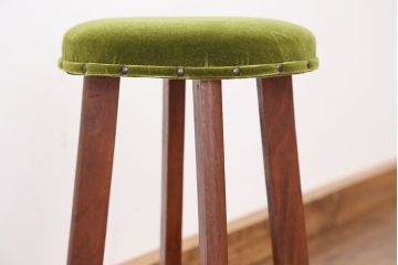 美品!古い木の丸椅子(スツール・イス)　