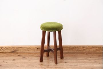 美品!古い木の丸椅子(スツール・イス)　