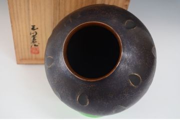 アンティーク雑貨　玉川堂!鎚起銅器、花瓶(花器)