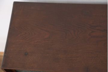 美品!前面桑材の美しい結霜ガラス茶箪笥(収納棚・食器棚)